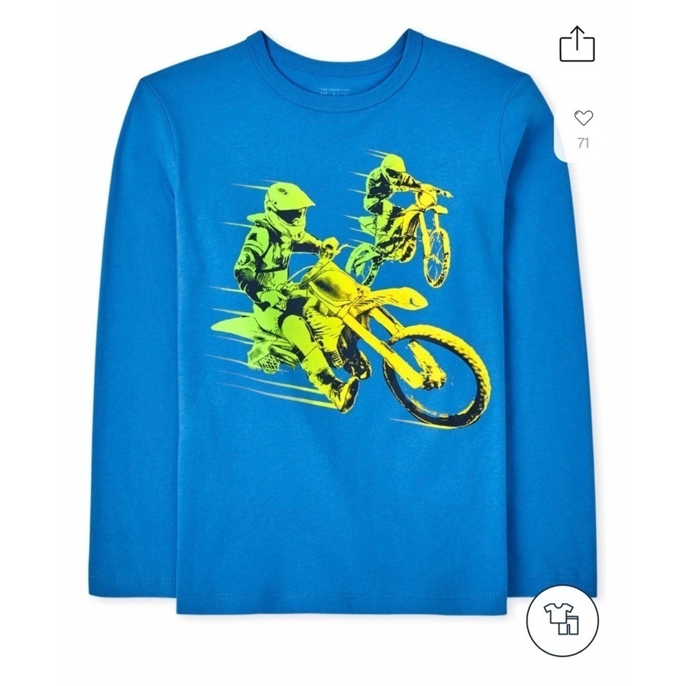 The Children’s Place Dirt Bike Blue Graphic T-shirt Size 14​